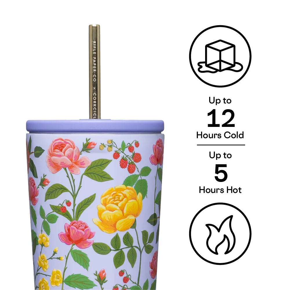 Corkcicle Rifle Paper Co. Cold Cup - 24oz / Peacock Blue - Image 7