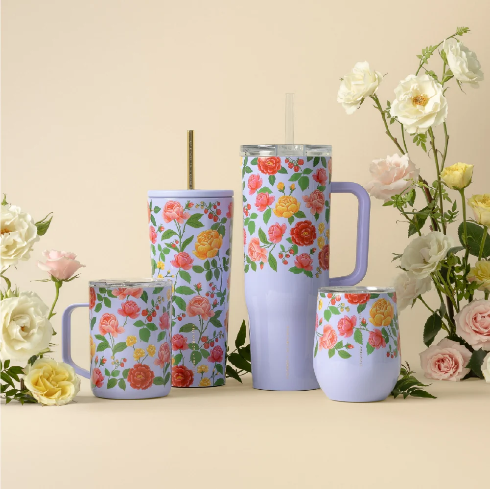 Corkcicle Rifle Paper Co. Cold Cup - 24oz / Peacock Blue - Image 9