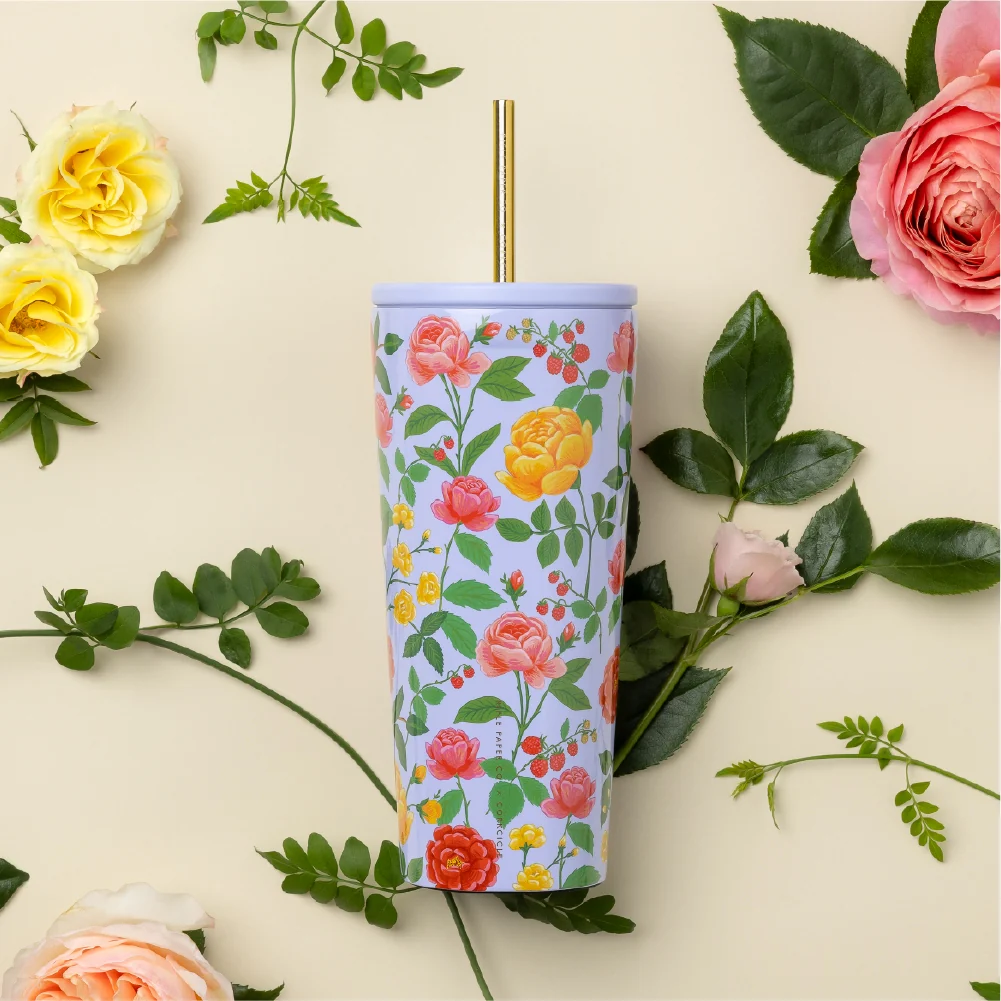 Corkcicle Rifle Paper Co. Cold Cup - 24oz / Peacock Blue - Image 5