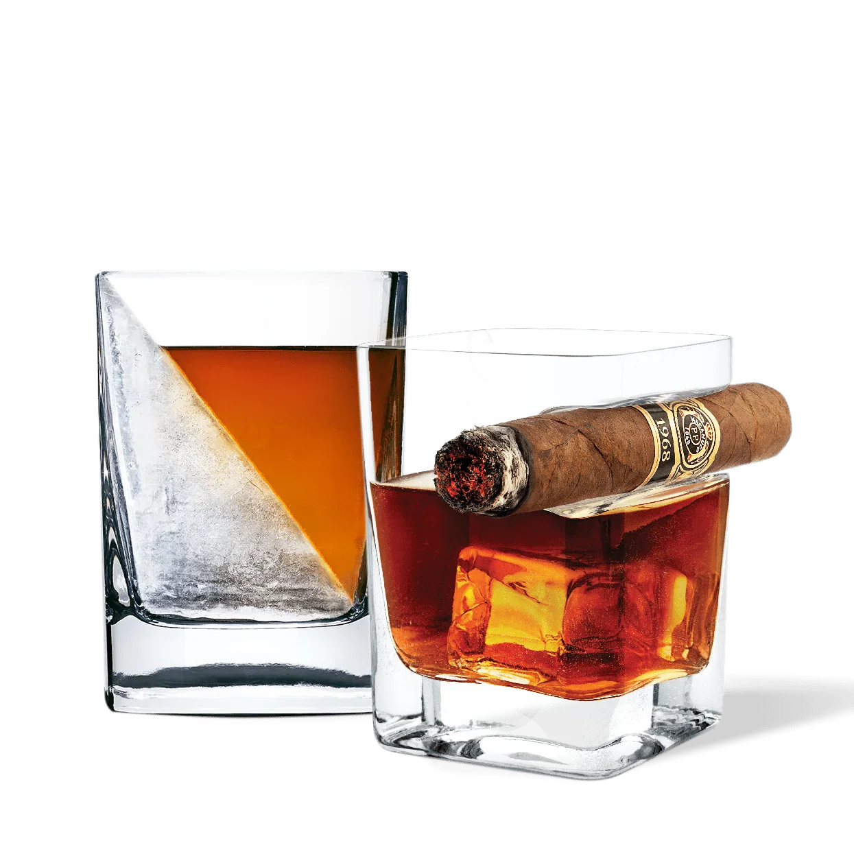 Corkcicle Whiskey Wedge + Cigar Glass Bundle