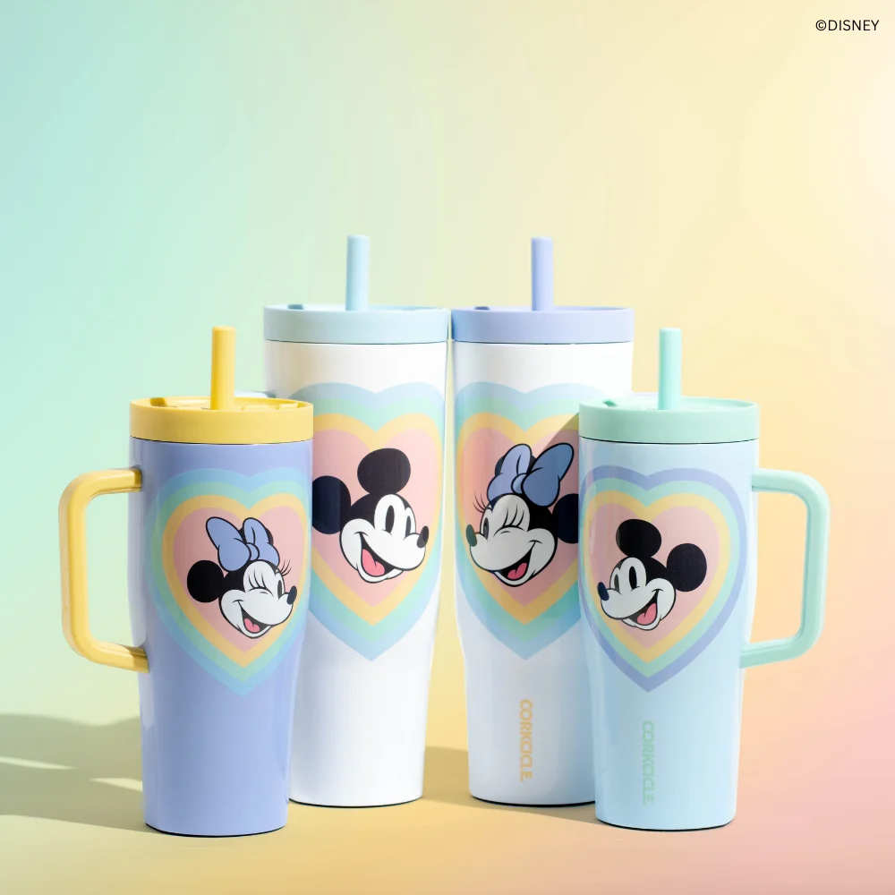 Corkcicle Mickey & Minnie Mouse Retro Rainbow Leakproof Cruiser - 22oz / Mickey Mouse - Retro Rainbow
