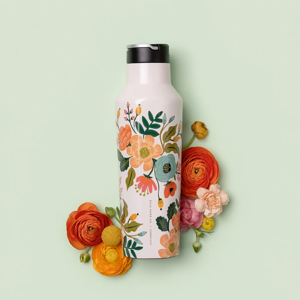 Corkcicle Rifle Paper Co. Sport Canteen - 20oz / Cream Lively Floral - Image 8
