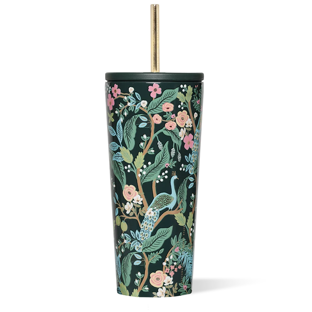 Corkcicle Rifle Paper Co. Cold Cup - 24oz / Peacock Blue - Image 3