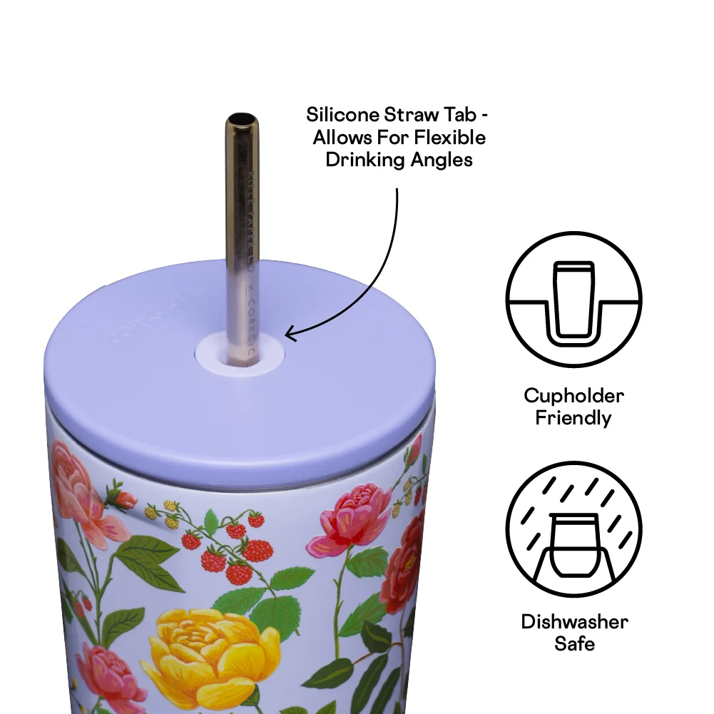 Corkcicle Rifle Paper Co. Cold Cup - 24oz / Peacock Blue - Image 6