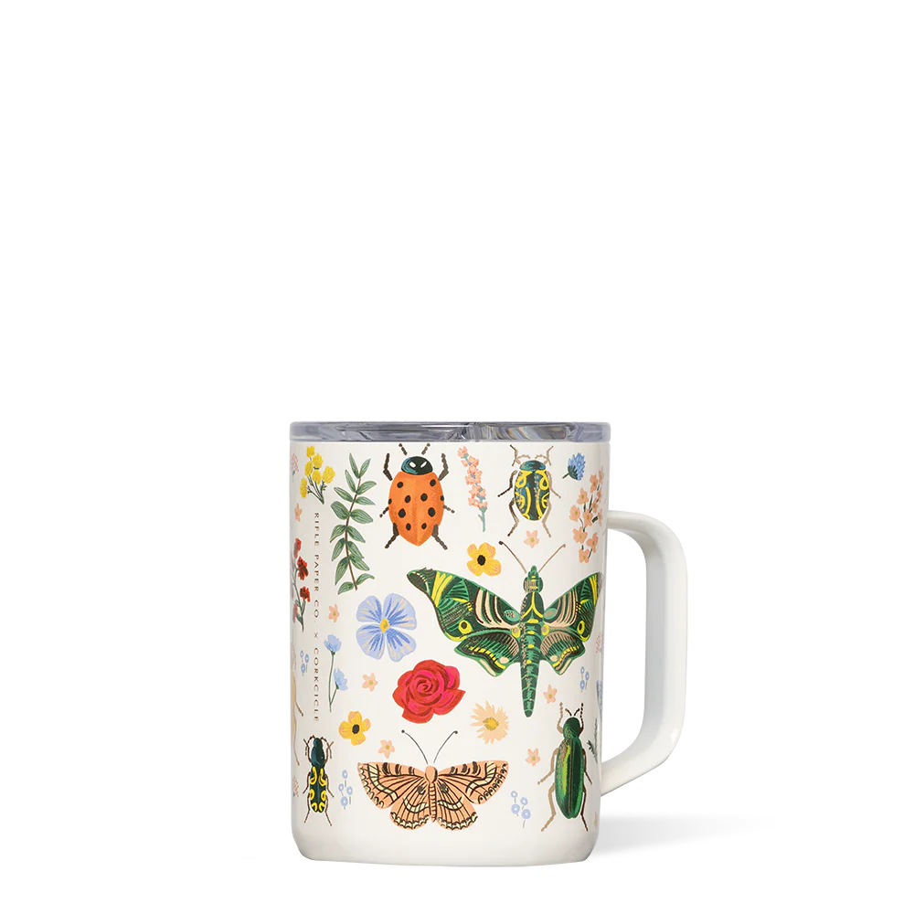 Corkcicle Rifle Paper Co. Coffee Mug - Gloss Cream Lively Floral / 16oz